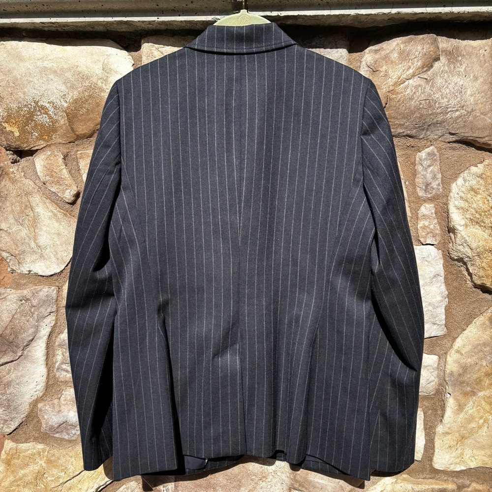 Vintage Gap Women’s Wool Blazer Pinstripe Navy Blue Size 8 2 Button Career 2010 - Picture 4 of 9